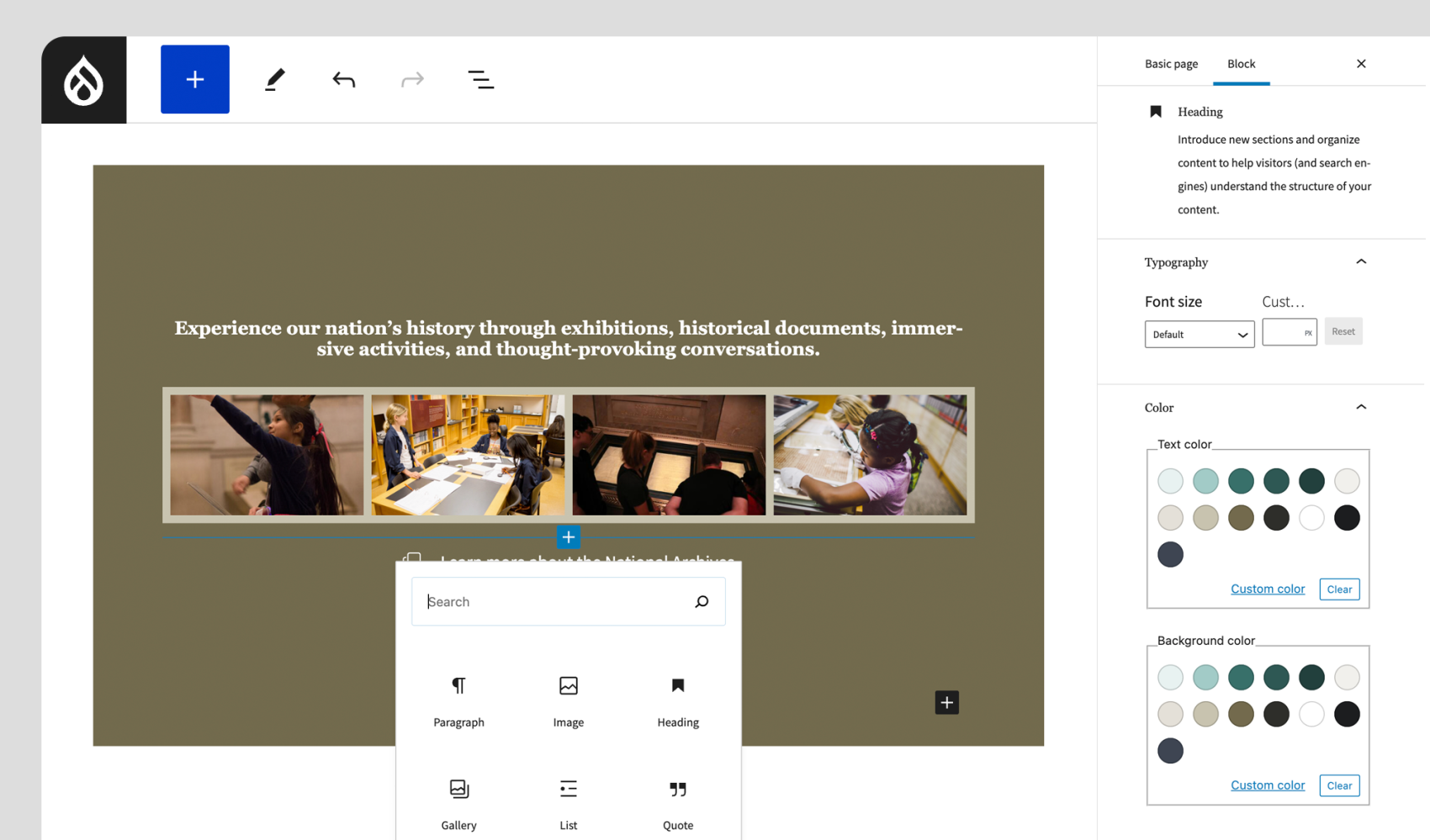 Museum gutenberg editor